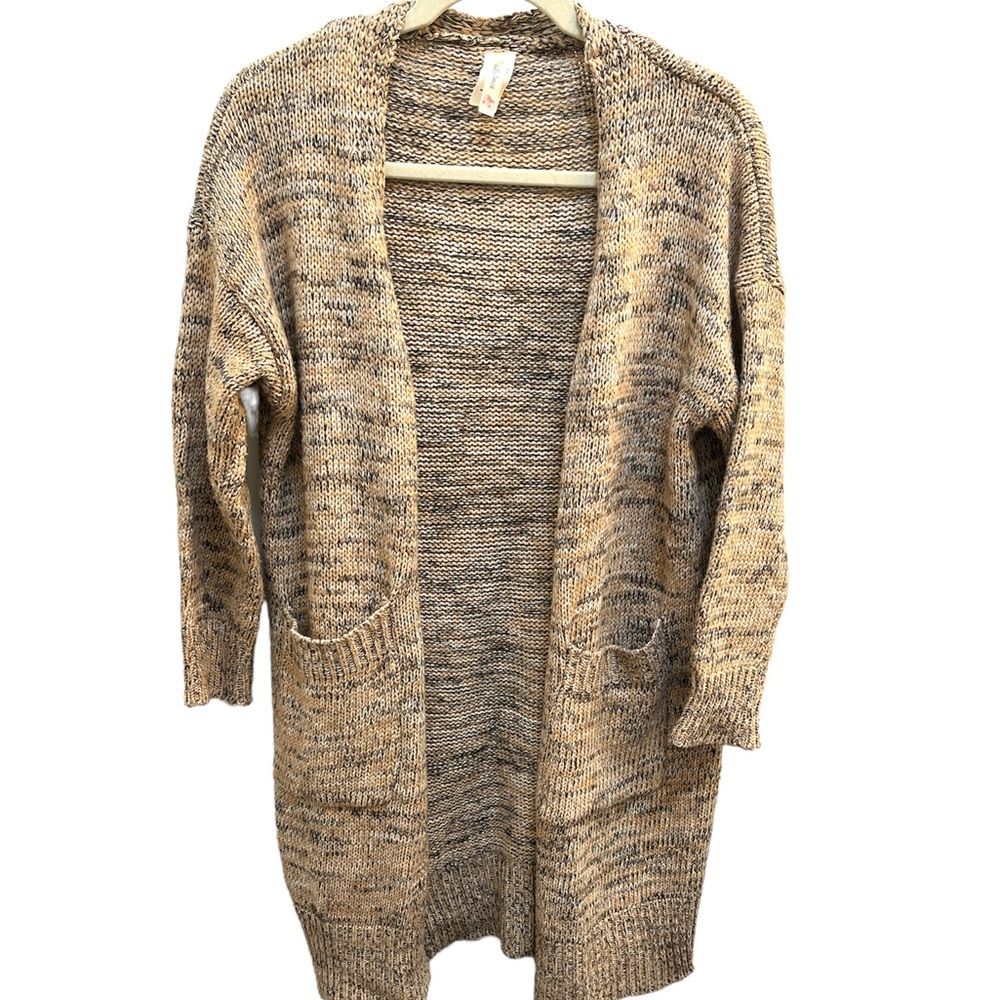 Pinklicious - Open Sweater - Tan and Brown - One Size